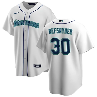 Rob Refsnyder Men's Nike White Seattle Mariners Home Replica Custom Jersey