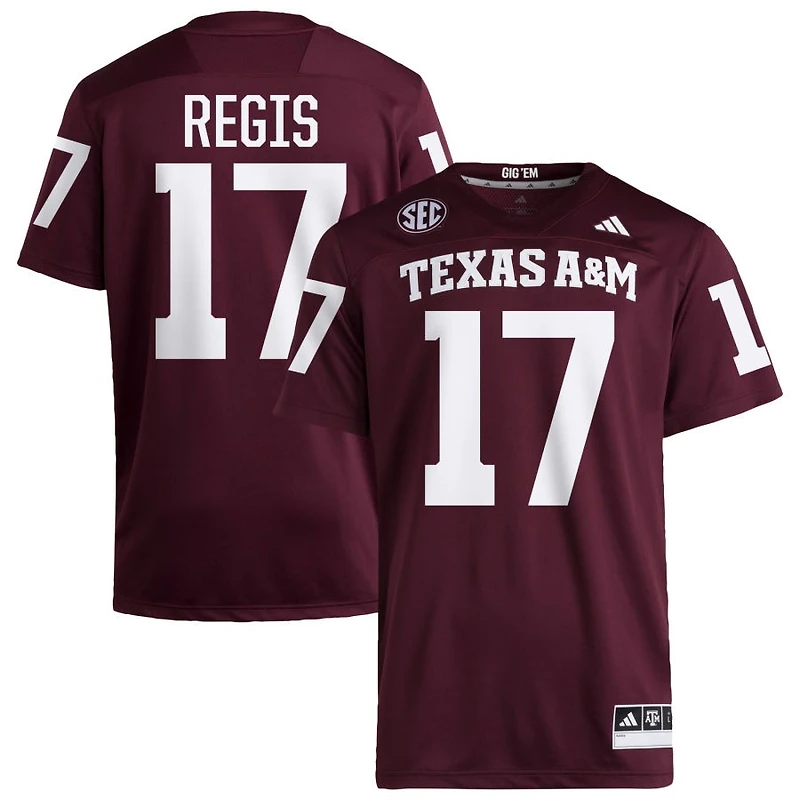 Albert Regis Men's adidas  Maroon Texas A&M Aggies NIL Pick-A-Player Home Premier Football Jersey