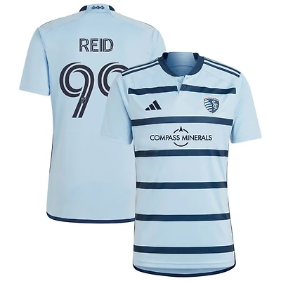 Jayden Reid Men's adidas Light Blue Sporting Kansas City 2023 Hoops 4.0 Replica Custom Jersey