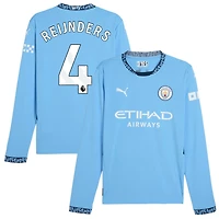 Tijjani Reijnders Men's Puma Light Blue Manchester City 2024/25 Home Replica Long Sleeve Custom Jersey