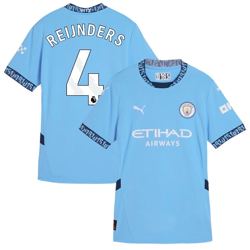 Tijjani Reijnders Women's Puma Light Blue Manchester City 2024/25 Home Replica Custom Jersey