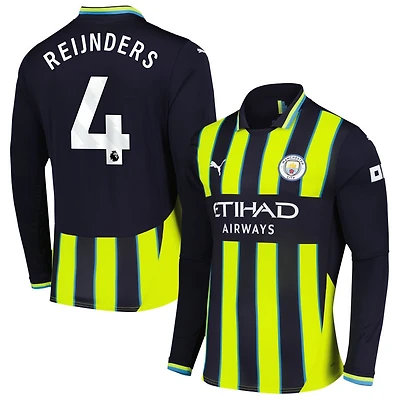 Tijjani Reijnders Men's Puma Navy Manchester City 2024/25 Away Replica Long Sleeve Custom Jersey