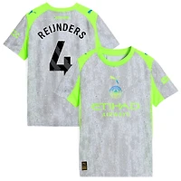 Tijjani Reijnders Youth Puma Green/Neon Green Manchester City 2025/26 Third Replica Custom Jersey