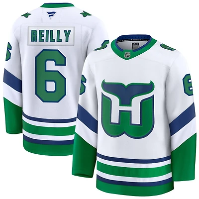 Mike Reilly Men's Fanatics White Carolina Hurricanes Throwback Premium Custom Jersey