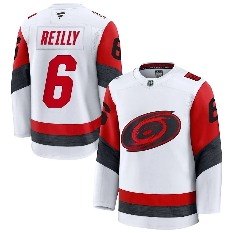 Mike Reilly Men's Fanatics White Carolina Hurricanes Away Premium Custom Jersey