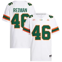 Dylan Reiman Men's adidas  White Miami Hurricanes NIL Pick-A-Player White Premier Football Jersey