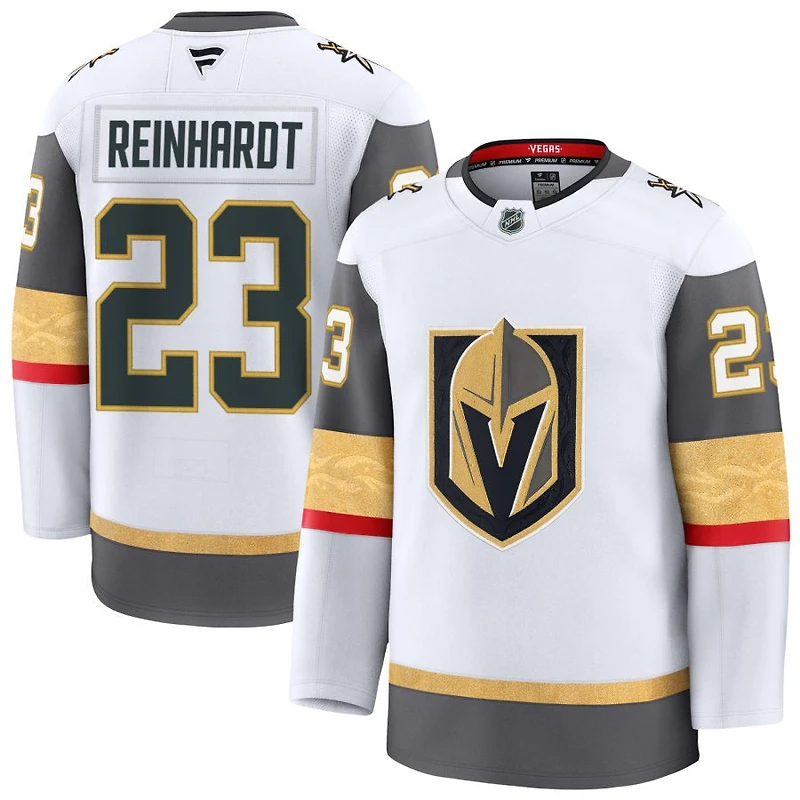 Cole Reinhardt Men's Fanatics White Vegas Golden Knights Away Premium Custom Jersey