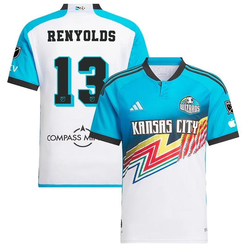 Justin Renyolds Men's adidas White Sporting Kansas City 2024 Archive Custom Authentic Jersey
