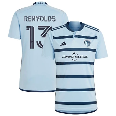 Justin Renyolds Men's adidas Light Blue Sporting Kansas City 2023 Hoops 4.0 Replica Custom Jersey