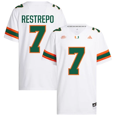 Xavier Restrepo Men's adidas  White Miami Hurricanes NIL Pick-A-Player White Premier Football Jersey
