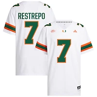 Xavier Restrepo Men's adidas  White Miami Hurricanes NIL Pick-A-Player White Premier Football Jersey