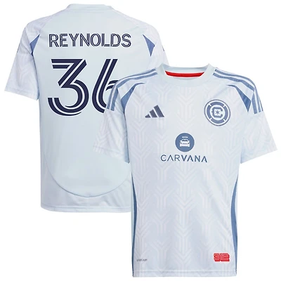 Justin Reynolds Youth adidas Light Blue Chicago Fire 2025 The Municipal Kit Replica Custom Jersey