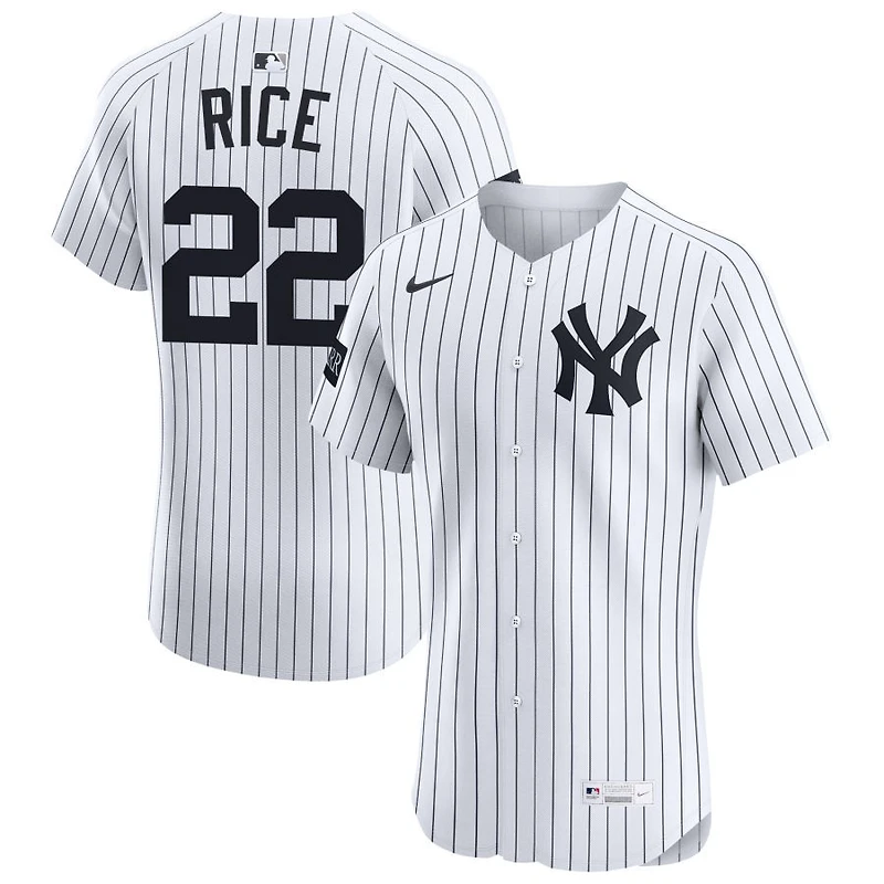 Ben Rice Men's Nike White New York Yankees Home Elite Sponsor Patch Custom Jersey