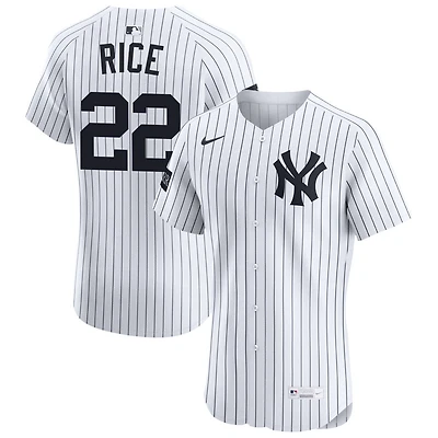 Ben Rice Men's Nike White New York Yankees Home Elite Sponsor Patch Custom Jersey