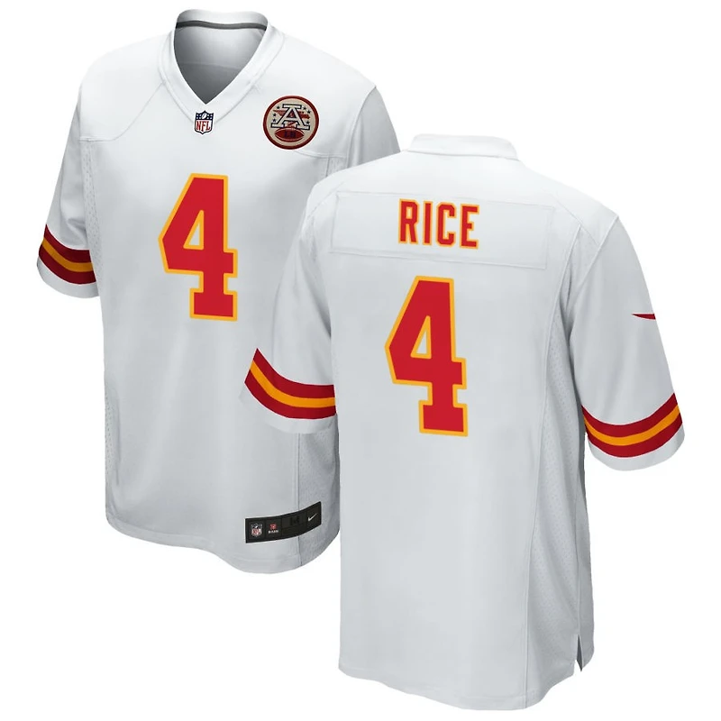 Rashee Rice Men's Nike White Kansas City Chiefs Custom Game Jersey