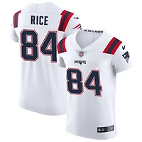 Brenden Rice Men's Nike White New England Patriots Vapor Elite Custom Jersey