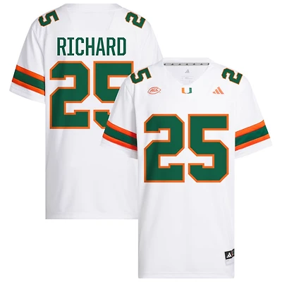 Jadais Richard Men's adidas White Miami Hurricanes NIL Pick-A-Player White Premier Football Jersey