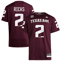 Dezz Ricks Men's adidas  Maroon Texas A&M Aggies NIL Pick-A-Player Home Premier Football Jersey