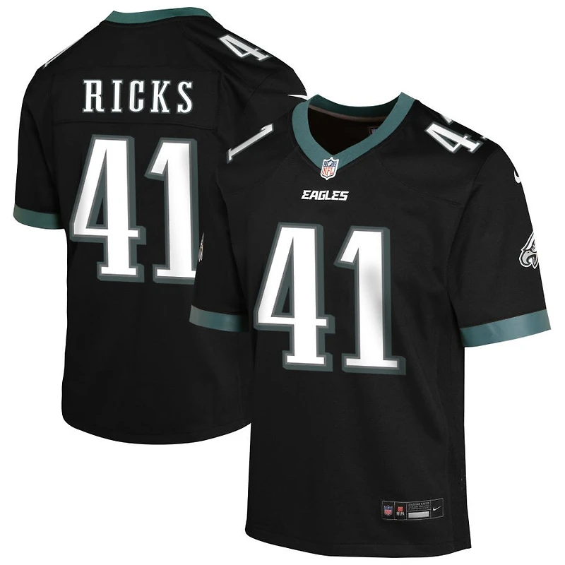 Eli Ricks Youth Nike Black Philadelphia Eagles Alternate Custom Game Jersey