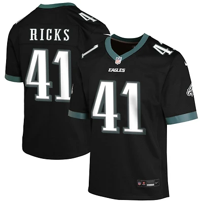 Eli Ricks Youth Nike Black Philadelphia Eagles Alternate Custom Game Jersey
