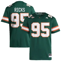 Cooper Ricks Men's adidas  Green Miami Hurricanes NIL Pick-A-Player Alternate Premier Football Jersey