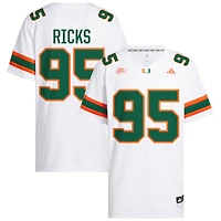Cooper Ricks Men's adidas  White Miami Hurricanes NIL Pick-A-Player White Premier Football Jersey