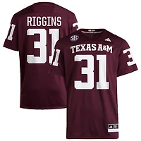Kelvion Riggins Men's adidas  Maroon Texas A&M Aggies NIL Pick-A-Player Home Premier Football Jersey