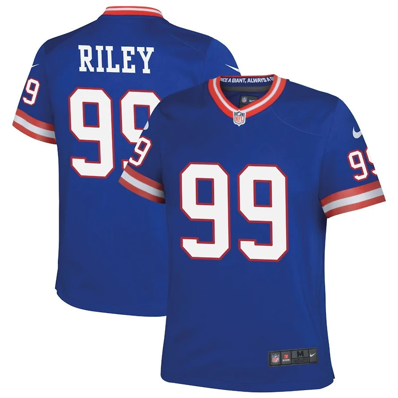 Jordon Riley Youth Nike Royal New York Giants Classic Custom Game Jersey