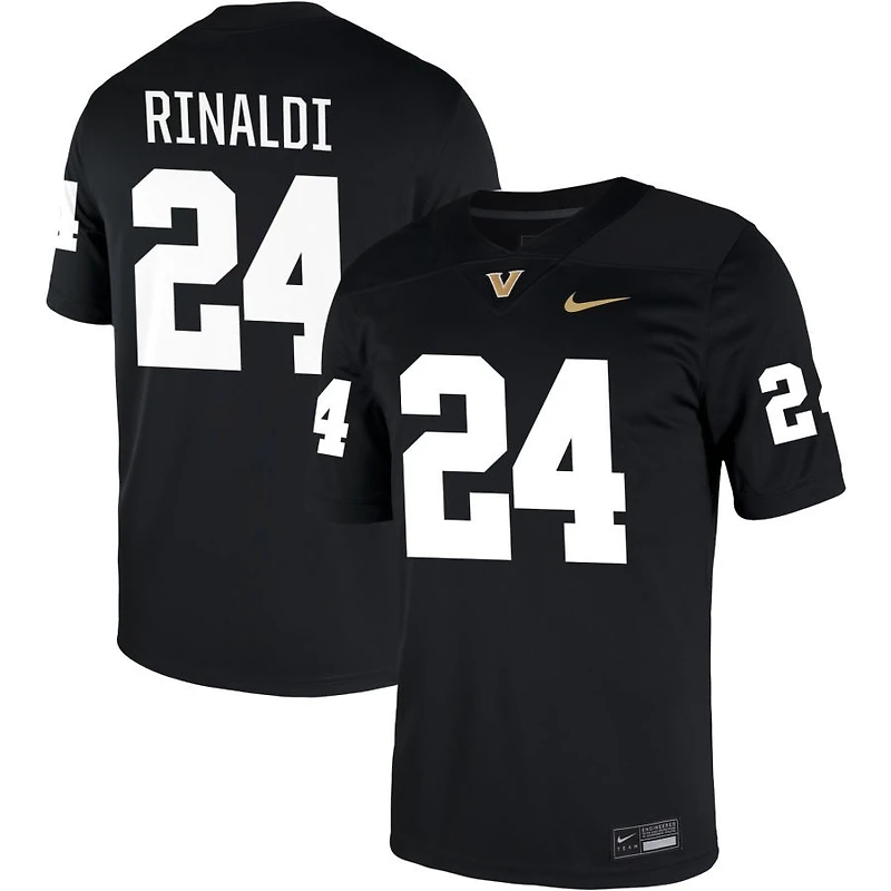Nicholas Rinaldi Men's Nike Black Vanderbilt Commodores NIL Pick-A-Player Game Jersey