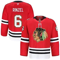 Sam Rinzel Men's Fanatics Red Chicago Blackhawks Anniversary, Home Authentic Pro Custom Jersey