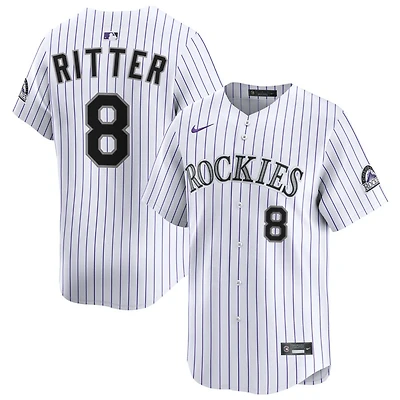 Ryan Ritter Men's Nike White Colorado Rockies Home Limited Custom Jersey
