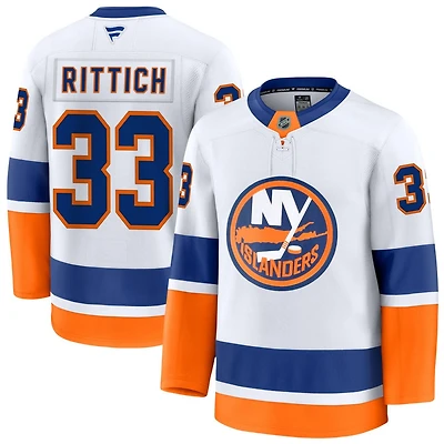 David Rittich Men's Fanatics White New York Islanders Away Premium Custom Jersey