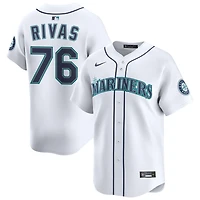 Leo Rivas Men's Nike White Seattle Mariners Home Limited Custom Jersey