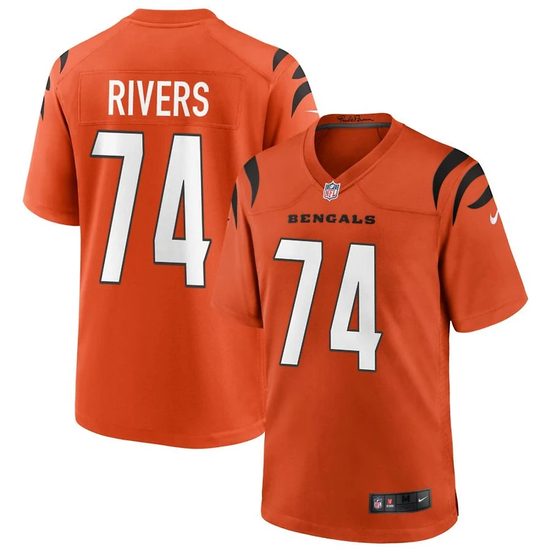 Jalen Rivers Youth Nike Orange Cincinnati Bengals Alternate Game Custom Jersey