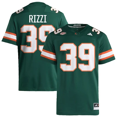 Casey Rizzi Men's adidas  Green Miami Hurricanes NIL Pick-A-Player Alternate Premier Football Jersey