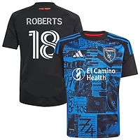 Reid Roberts Youth adidas  Black San Jose Earthquakes 2025 Headliner Replica Custom Jersey