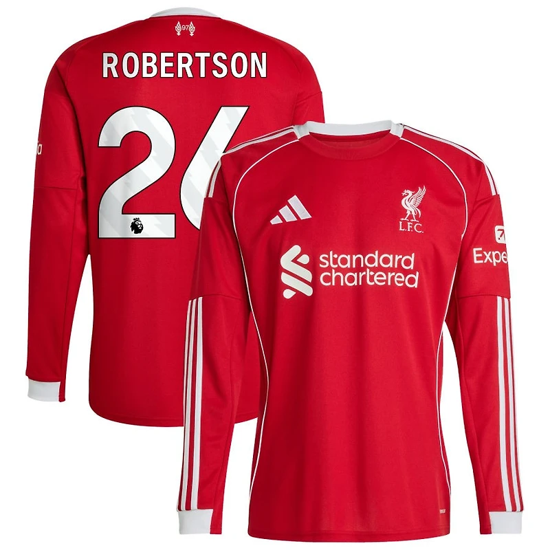 Andy Robertson Men's adidas Red Liverpool 2025/26 Home Custom Replica Long Sleeve Jersey