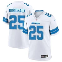 Kye Robichaux Men's Nike  White Detroit Lions Custom Game Jersey