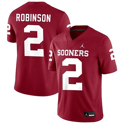Omarion Robinson Men's Jordan Brand Crimson Oklahoma Sooners NIL Pick-A-Player Football Replica Jersey