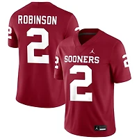 Omarion Robinson Men's Jordan Brand Crimson Oklahoma Sooners NIL Pick-A-Player Football Replica Jersey