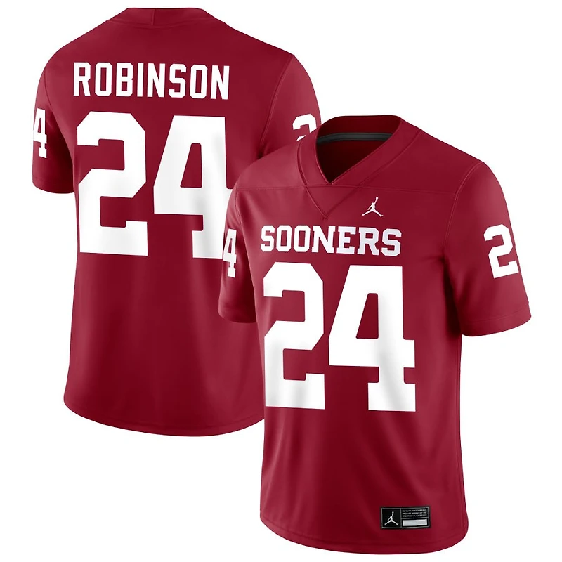Xavier Robinson Men's Jordan Brand Crimson Oklahoma Sooners NIL Pick-A-Player Football Replica Jersey