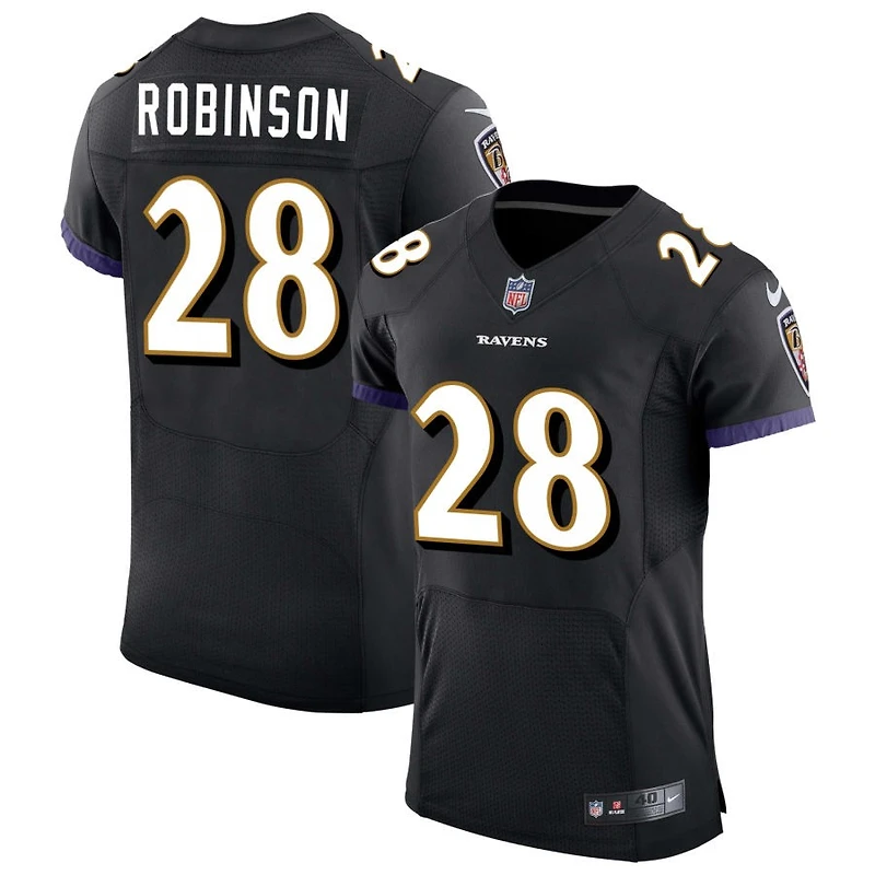 Marquise Robinson Men's Nike Black Baltimore Ravens Speed Machine Elite Custom Jersey