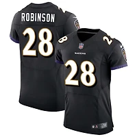Marquise Robinson Men's Nike Black Baltimore Ravens Speed Machine Elite Custom Jersey