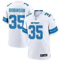 Jammie Robinson Men's Nike  White Detroit Lions Custom Game Jersey