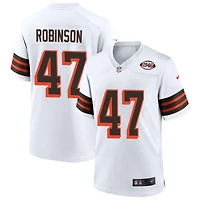 Mark Robinson Men's Nike White Cleveland Browns 1946 Collection Alternate Custom Jersey