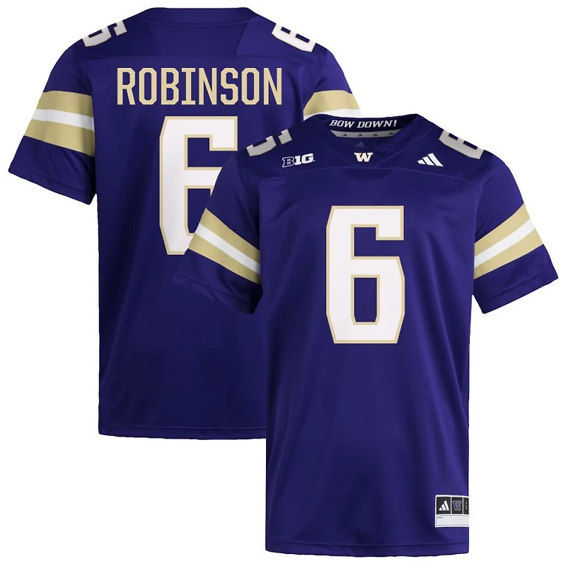 Dylan Robinson Men's adidas  Purple Washington Huskies NIL Pick-A-Player Home Premier Football Jersey