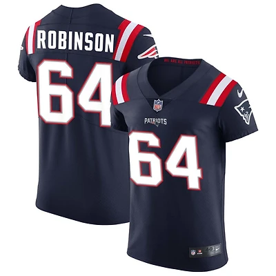 Layden Robinson Men's Nike Navy New England Patriots Vapor Elite Custom Jersey