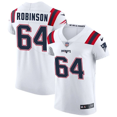 Layden Robinson Men's Nike White New England Patriots Vapor Elite Custom Jersey