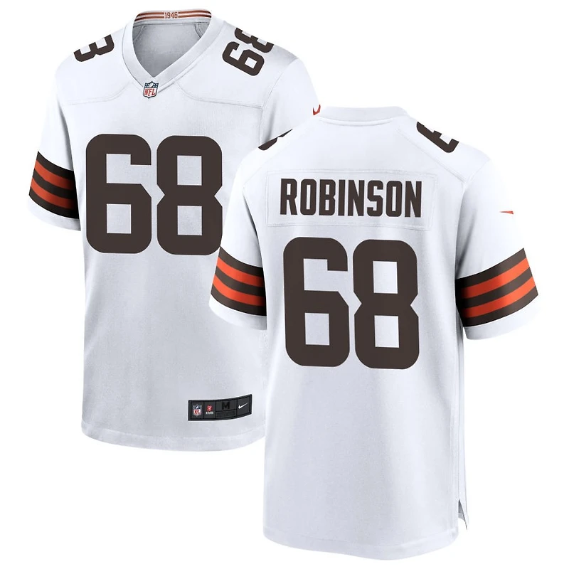 Cam Robinson Men's Nike White Cleveland Browns Custom Game Jersey