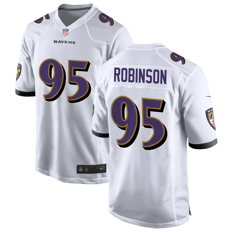 Tavius Robinson Men's Nike White Baltimore Ravens Custom Game Jersey